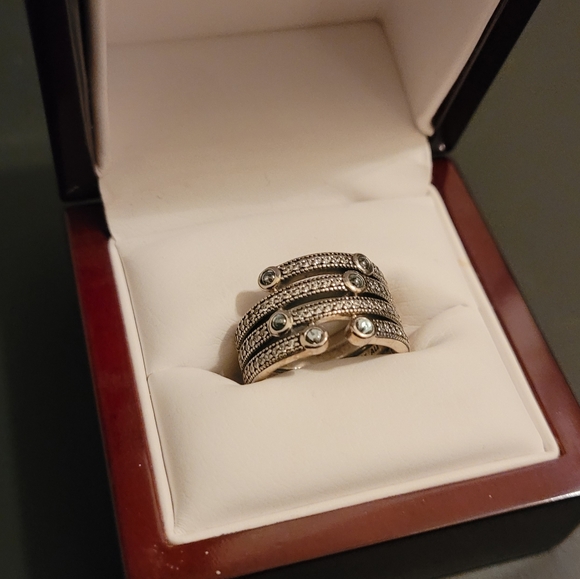 Pandora 925 silver, CZ, thick ring - Picture 2 of 4